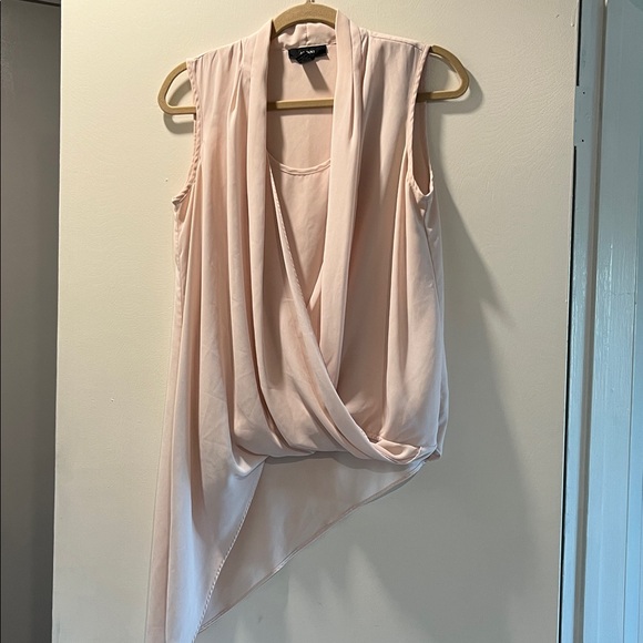 Alfani Tops - Alfani Ballet Pink Asymmetrical Draped Blouse S